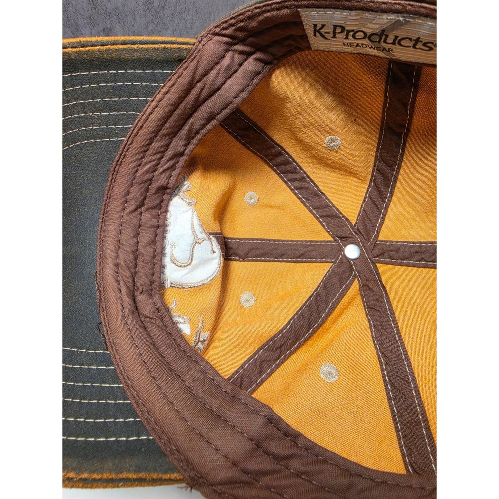 Ducks Unlimited Mens Brown Distressed Oil Cloth Style Hat K-Products Adjustable - Picture 8 of 8
